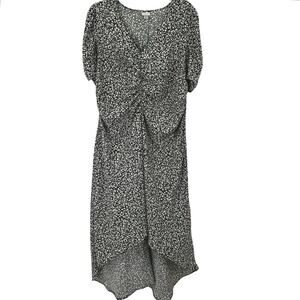 ANew Day Floral Maxi Dress Ruched Front Short Sleeve Casual Cottagecore Size XXL